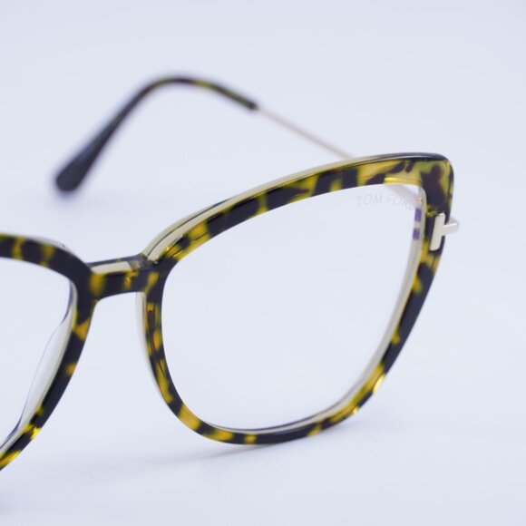 Tom Ford FT5882-B 056 Eyeglasses Havana 55mm Butterfly Frame, Blue Light Block - Picture 3 of 10
